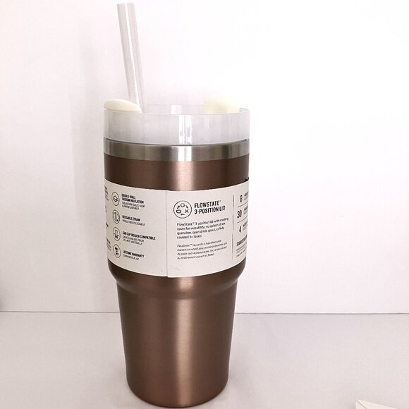 NEW Stanley 20 oz Quencher Tumbler Hot or Cold In Rare Metallic Rose Gold Color - Picture 3 of 8